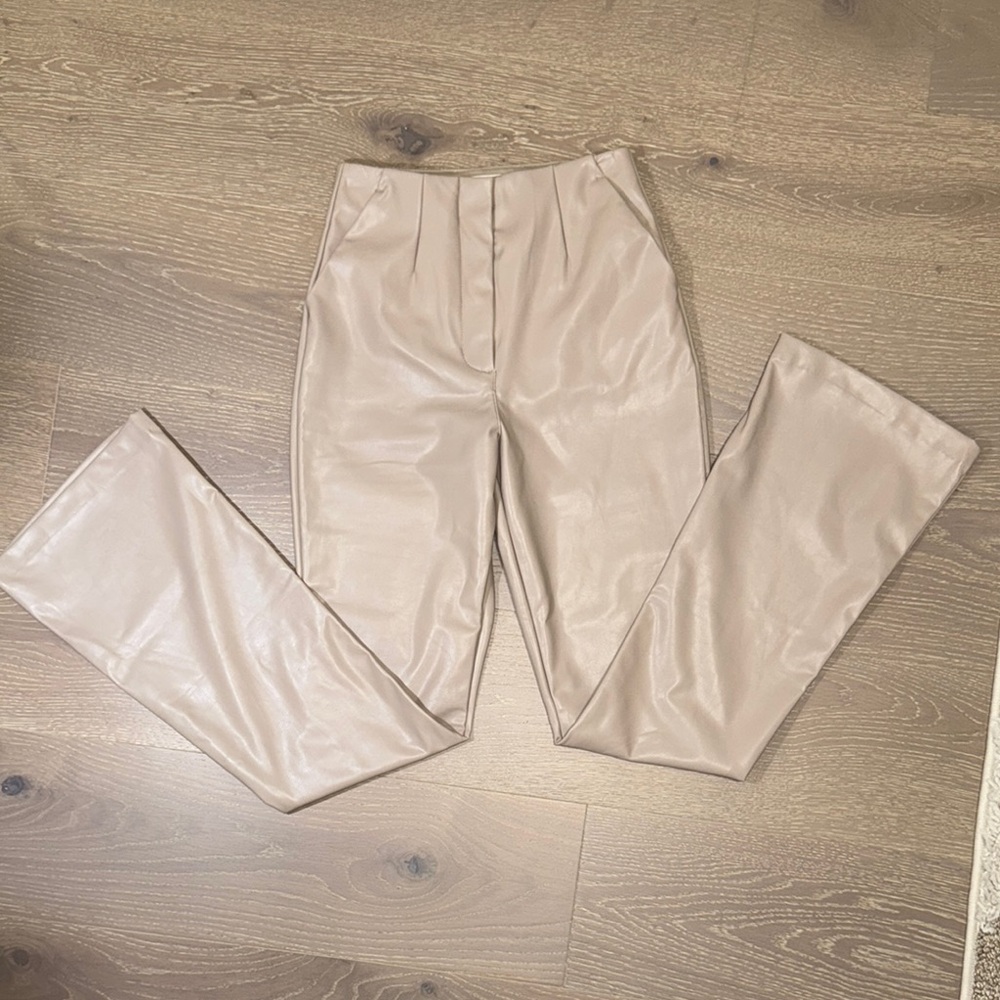 Abercrombie&Fitch Vegan Leather Elegant Tan Women's Pants size 24L/00 Curve Love